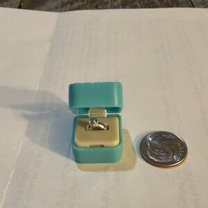 Mini brand Chic Silver Ring in Teal Box